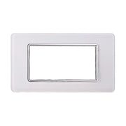 Placca In Vetro Serie Starlight 4P Colore Bianco Compatibile Con Vimar Plana