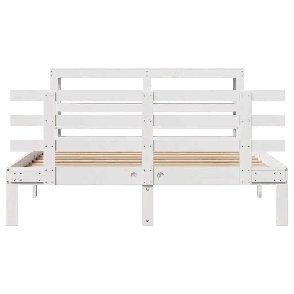 Giroletto con Testiera senza Materasso Bianco 160x200 cm 3306117