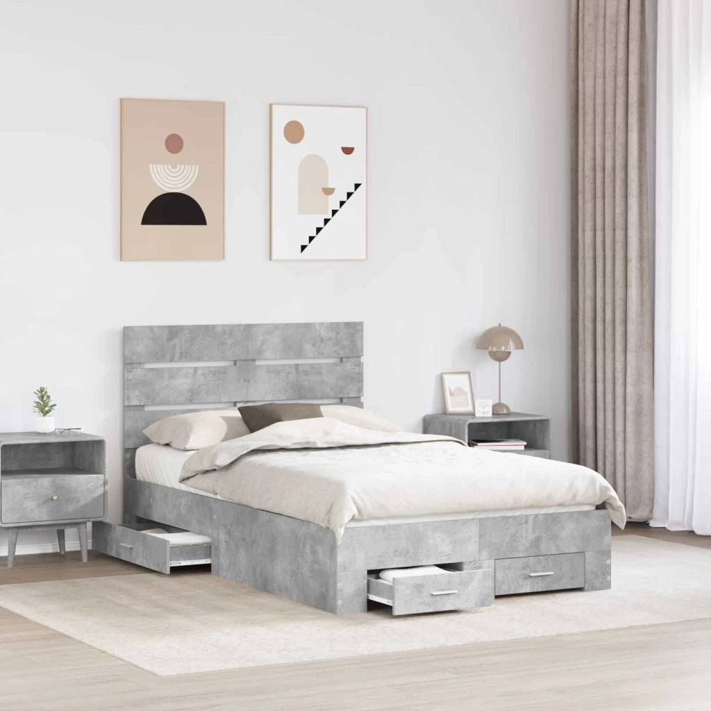 Struttura del letto con cassetto Grigio cemento 120 x 200 cm 3411991