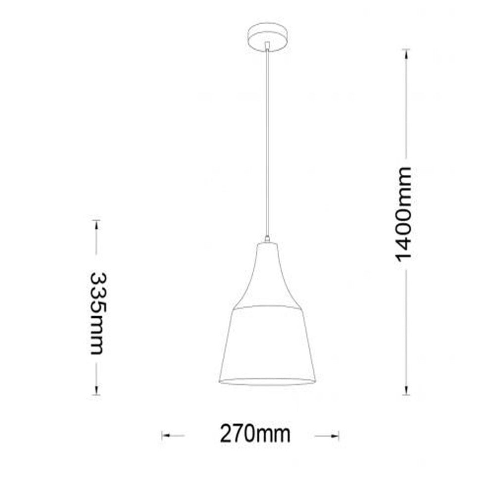 Trade Shop - Lampadario A Sospensione Da Soffitto Moderno Con Paralume A Cupola Con Attacco E27 B46 - Nero
