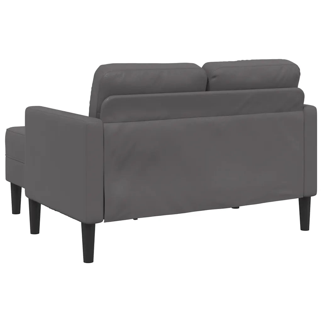 vidaXL Divano 2 Posti con Chaise longue a L Grigio 125cm in Similpelle