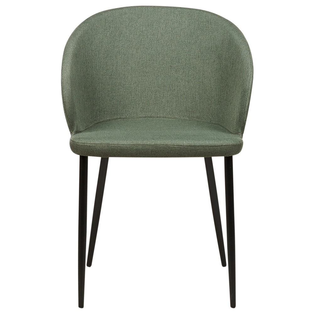 Set di 2 sedie da pranzo in tessuto verde scuro imbottito con gambe nere Stile retrò Mobili per il soggiorno