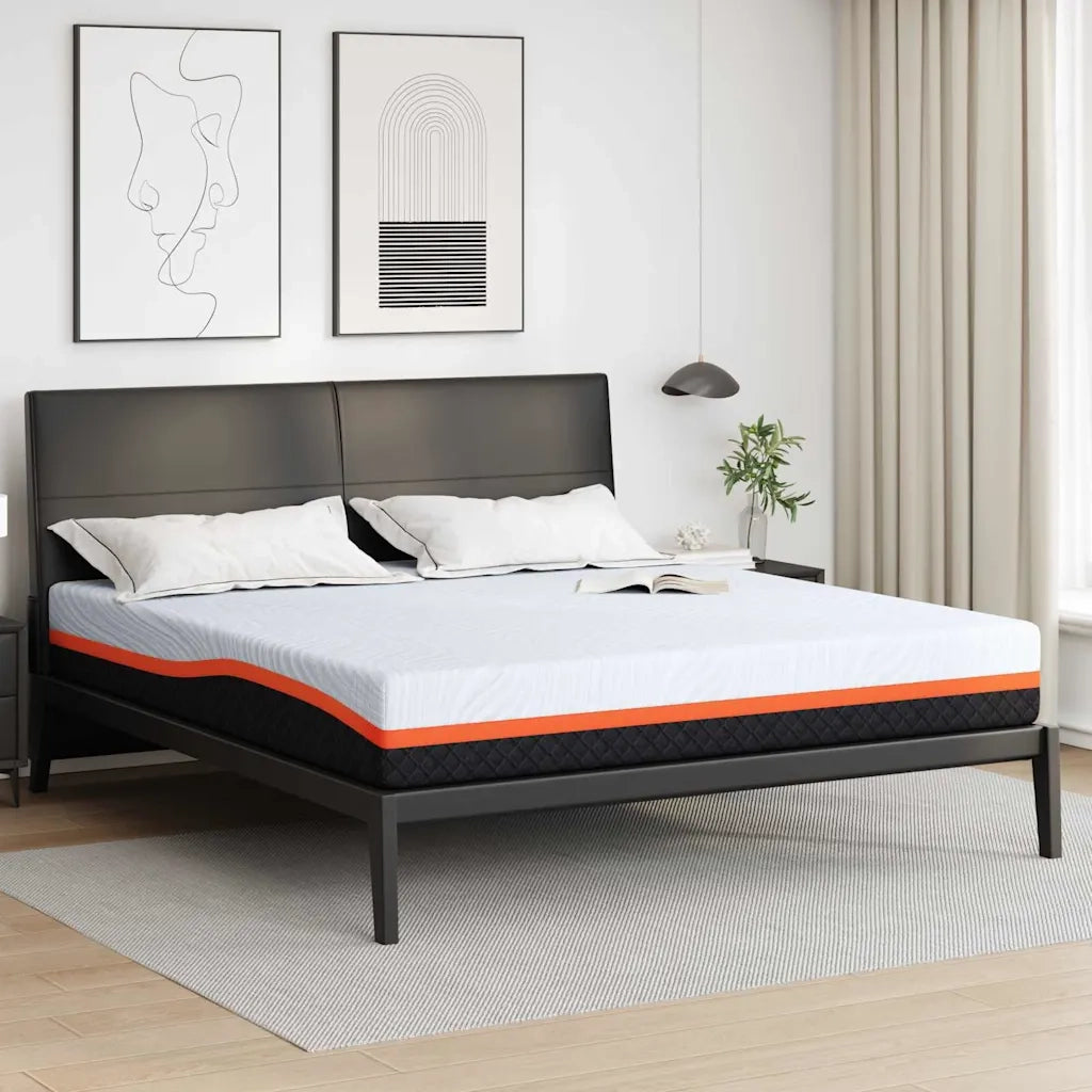 vidaXL Materasso Bianco e Grigio 200 x 200 cm Schiuma