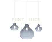 SOSPENSIONE BIANCO 3 LUCI RETTANGOLARE VETRI (2 X PICCOLO + 1 X GRANDE) TUTTI ZAFFIRO 1191BI-S3 RMIX-ZA