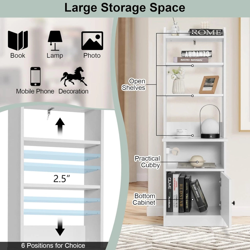 Comodino alto con stazione di ricarica, tavolino da notte con ripiani regolabili e armadi e prese e porte USB, mobile di immagazzinaggio libreria tavolino per camera da letto ufficio soggiorno