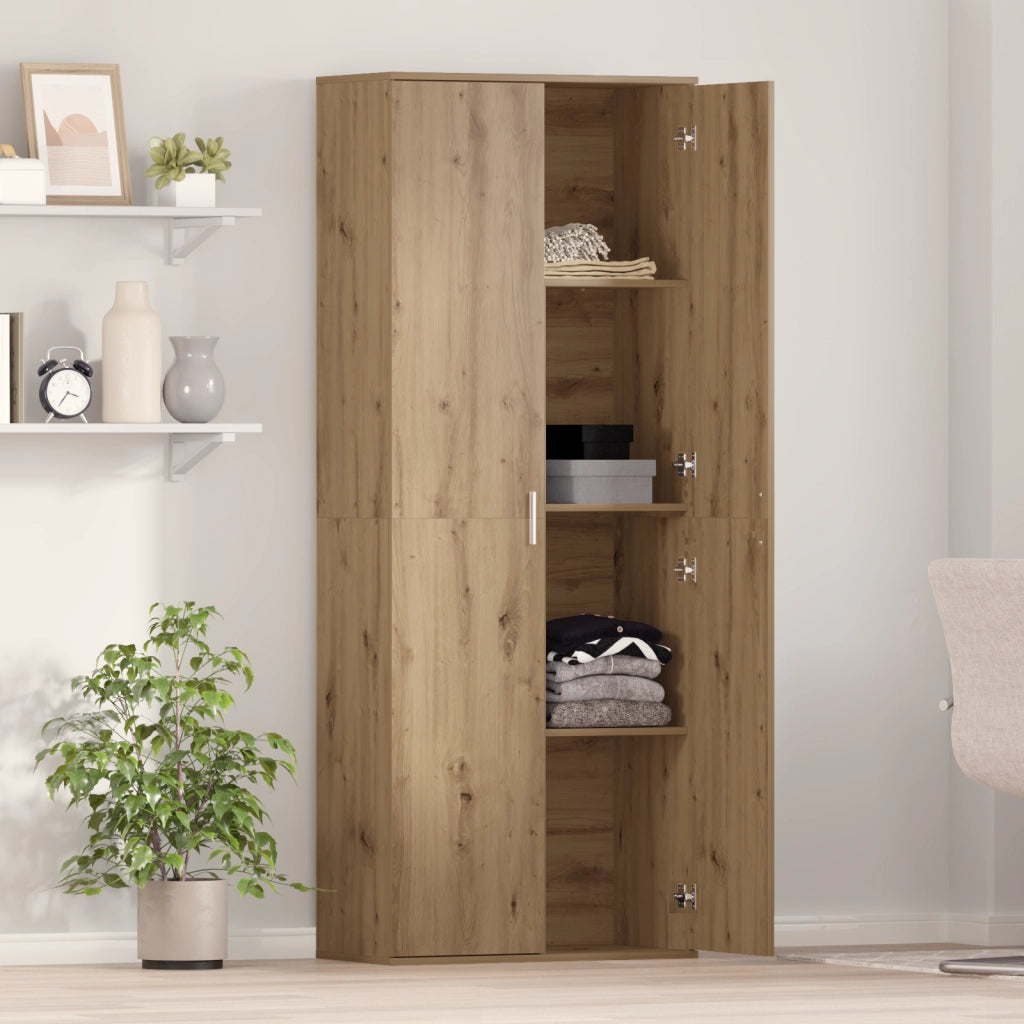 Highboard Rovere Lavorato a Mano 70x35x180 cm Legno Ingenerizzato