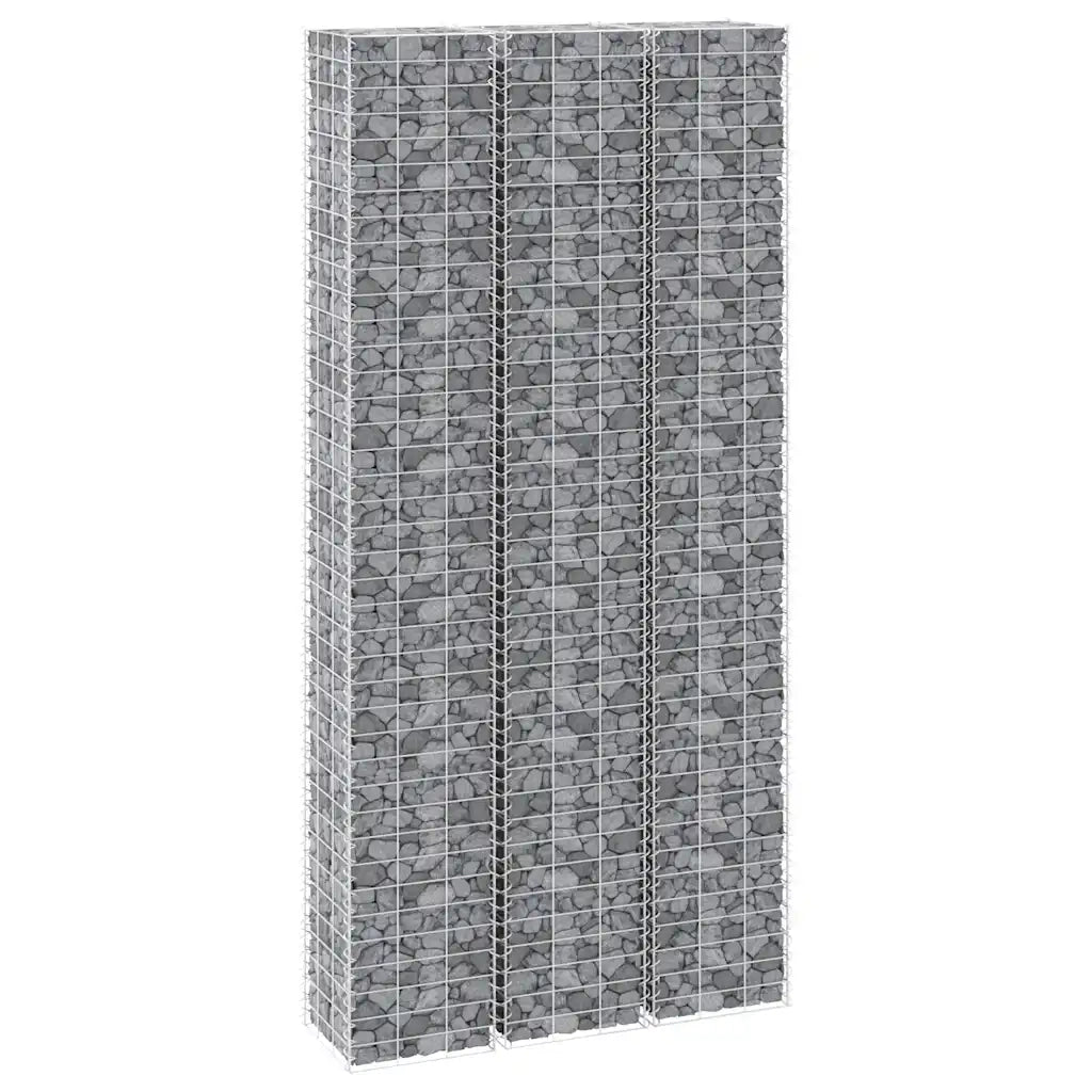 Fioriere Rialzate a Gabbione 3 pz 30x30x200 cm in Ferro 151251
