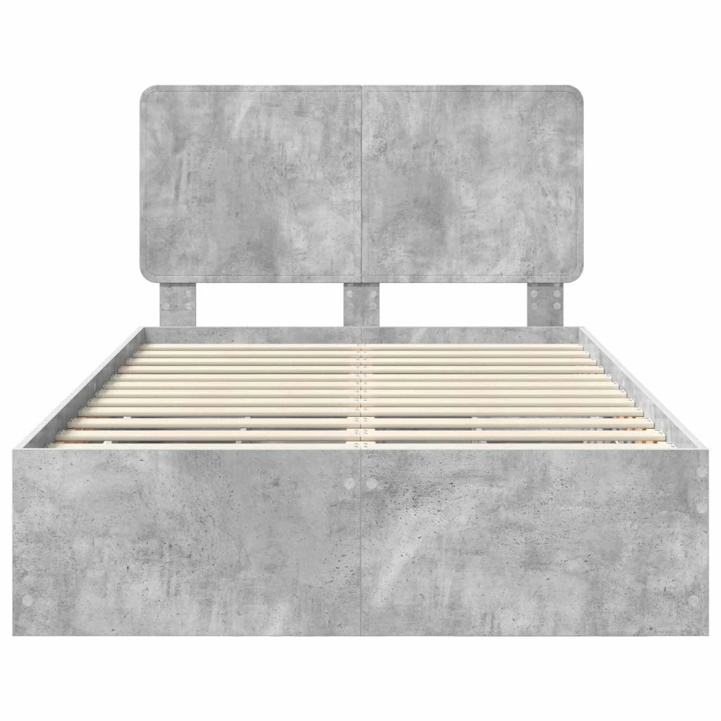 Struttura del letto con cassetto Grigio cemento 135 x 190 cm