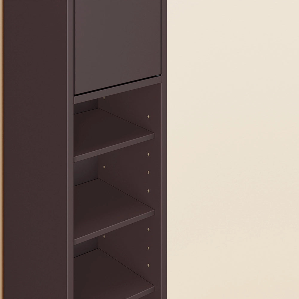 SoBuy BZR34-II-BR Colonna Bagno Stretta - Mobile Bagno Idrorepellente, Alto con Ripiani Regolabili e Cassetto - Armadietto Salvaspazio, MDF, Marrone scuro, 20x180x20cm
