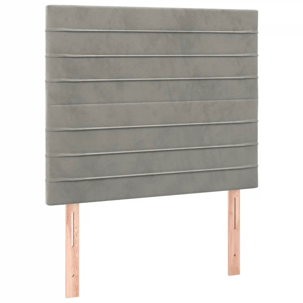 Letto a Molle Materasso e LED Grigio Chiaro 120x200 cm Velluto 3136173