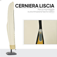 Copertura per Ombrellone 3x3 m Impermeabile Custodia con Cerniera e Laccio Beige