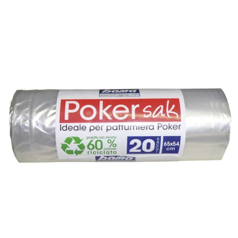 Pattumiera Poker Sak 20 Pz. (Cm.65X54) Trasparente - Bama