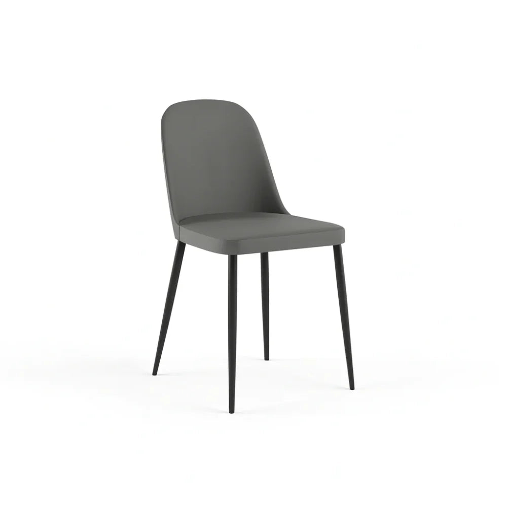 Set di 4 sedie da pranzo imbottite in tessuto soft touch effetto velluto grigio chiaro Gaelia con struttura in metallo facili da pulire | Duzzle