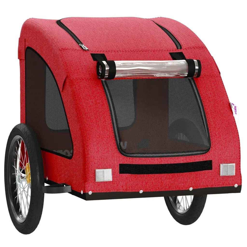 Rimorchio da Bici per Animali Rosso Oxford e Ferro CFW7789689