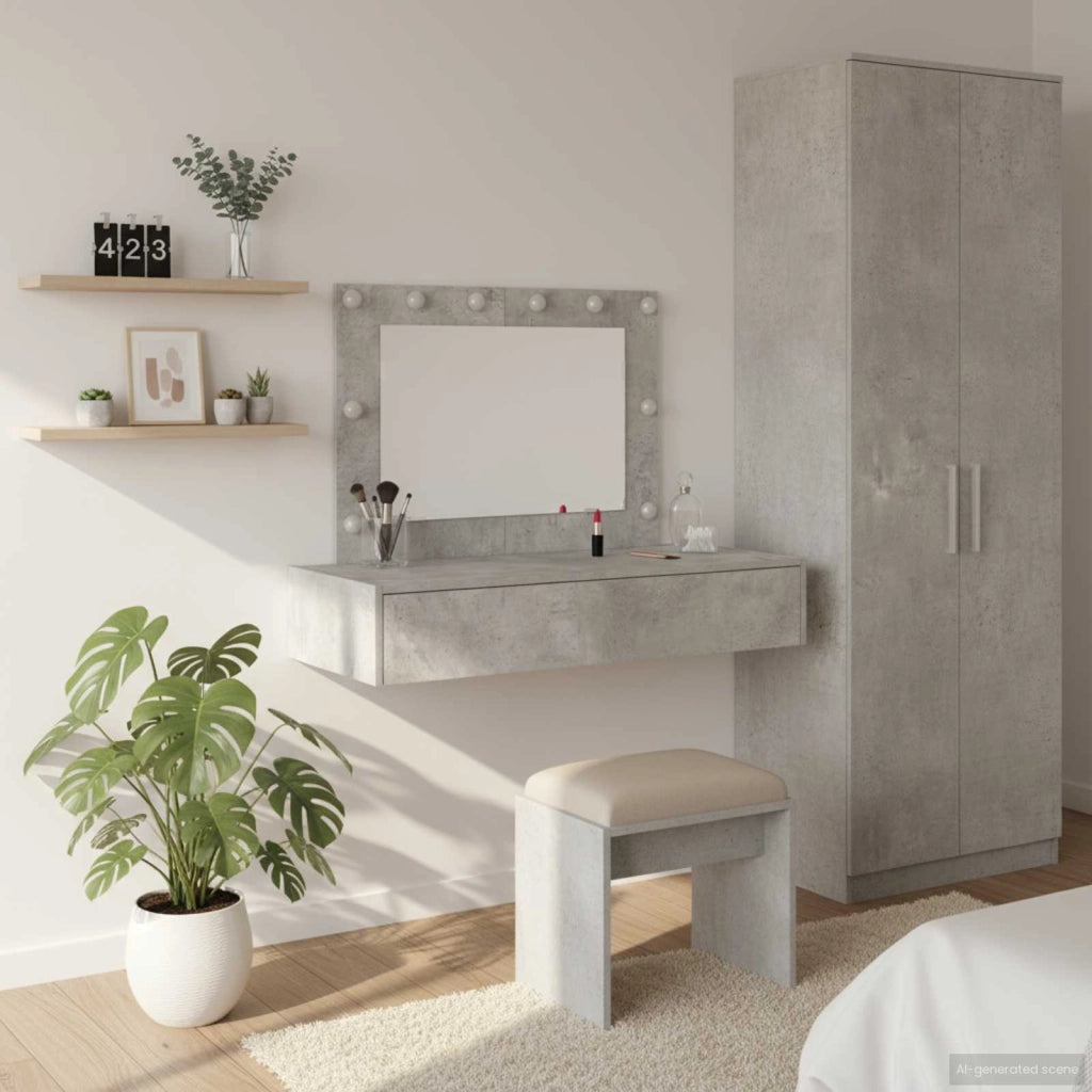 Tavolo da Trucco Grigio 100 x 40 x 70 cm Legno ingegnerizzato 865238