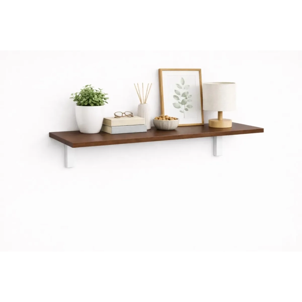 Mensola da Muro da appoggio in Legno nobilitato spessore 1,8 cm in colore Noce 100x40 cm
