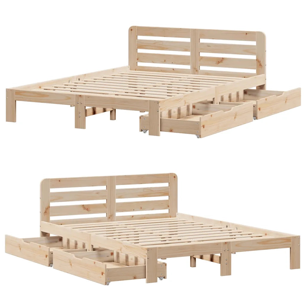 Giroletto senza Materasso 140x200 cm in Legno Massello di Pino 3309845