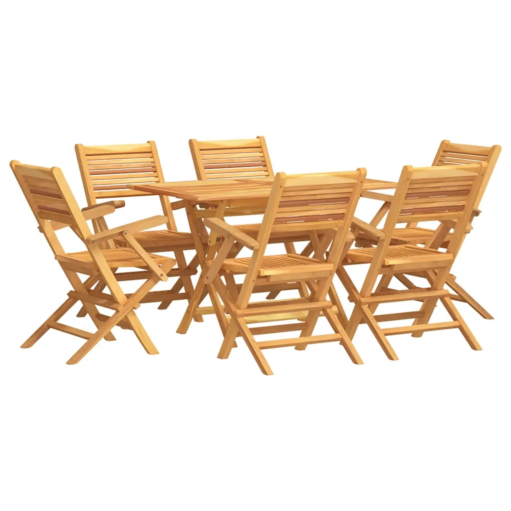 Set da Pranzo da Giardino 7 pz in Legno Massello di Teak 3155014
