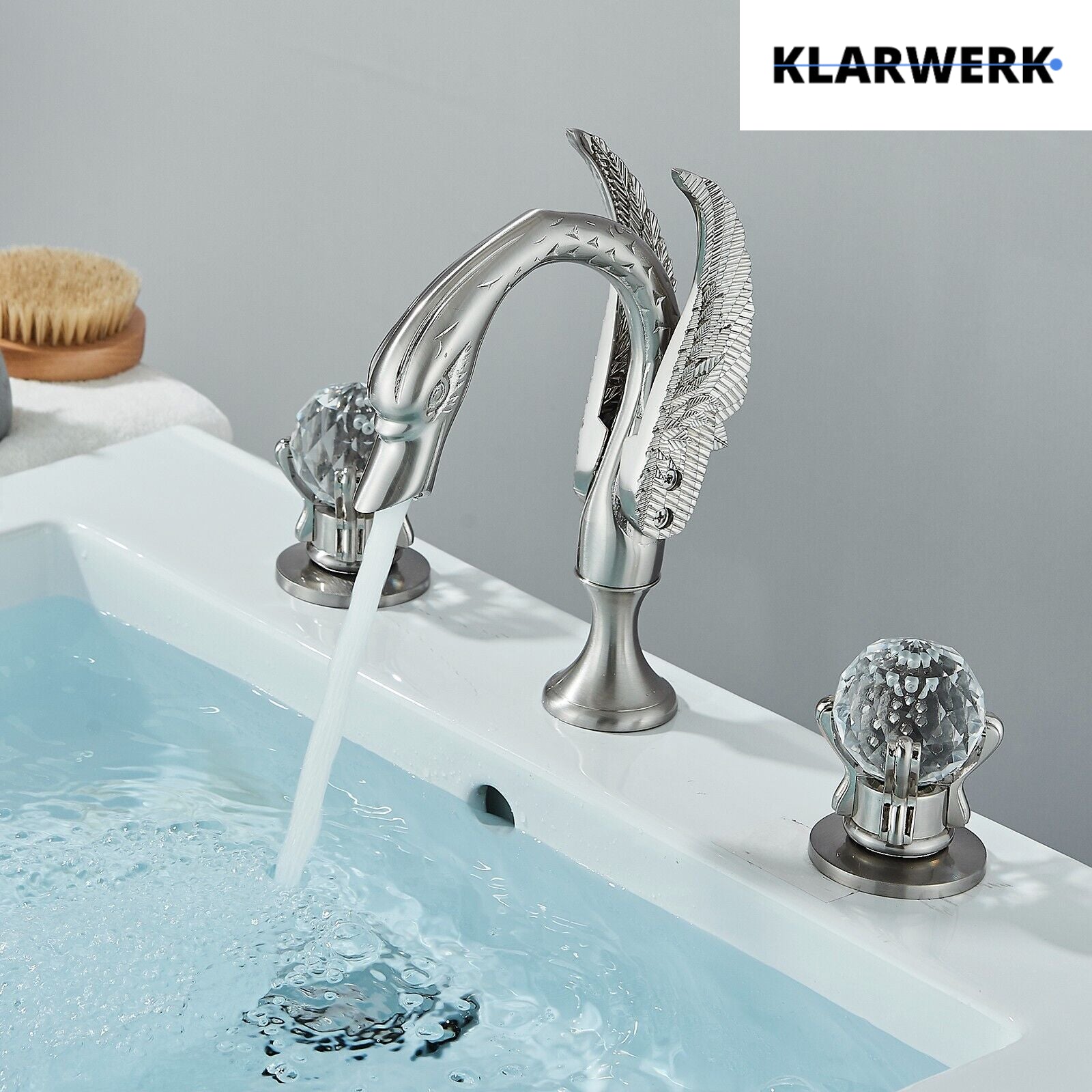 ADRIAN| Rubinetto da bagno a 3 fori grande cigno cromato  per vasca da bagno dal design lussuoso per restaurante, miscelatore per lavabo a 2 maniglie