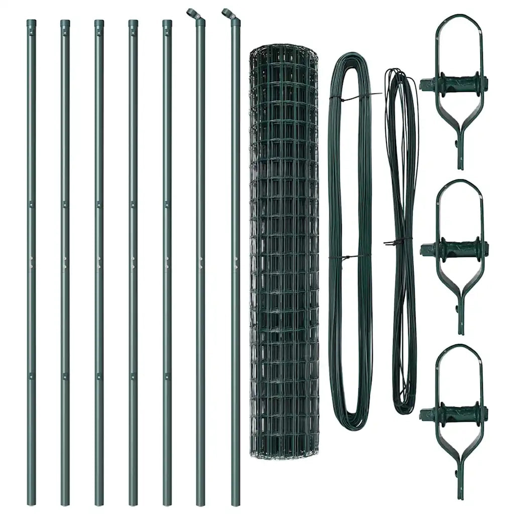 Recinzione con Posto Verde 1,6 x 10 m Acciaio e PVC