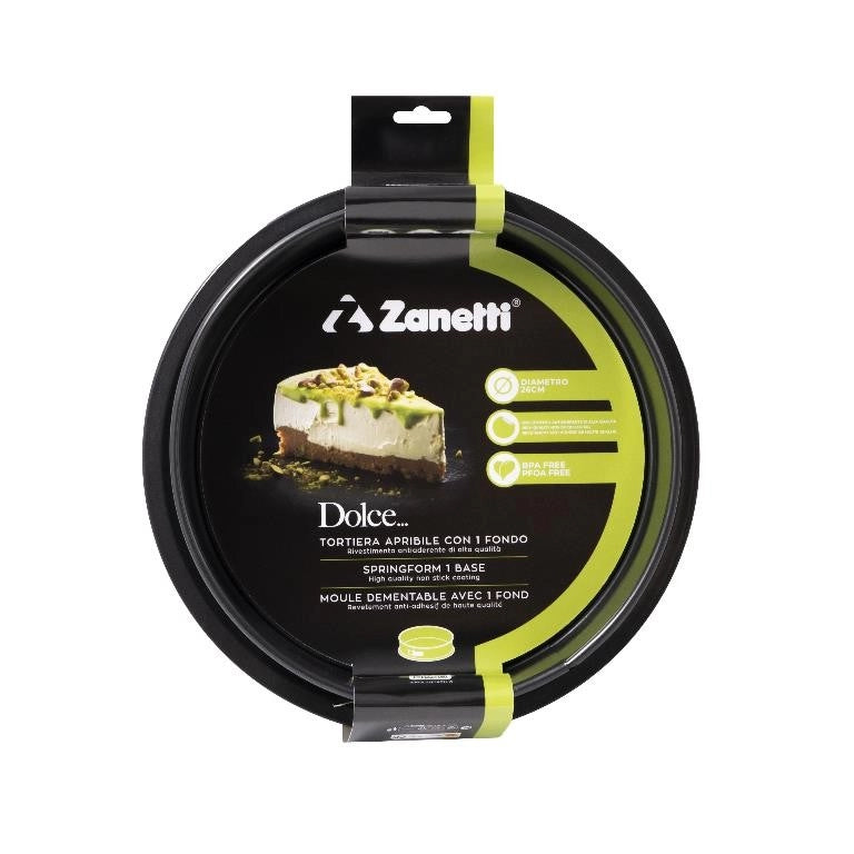 Tortiera Antiaderente Dolce Casa Apribile con Cerniera 1 Fondo 26 cm