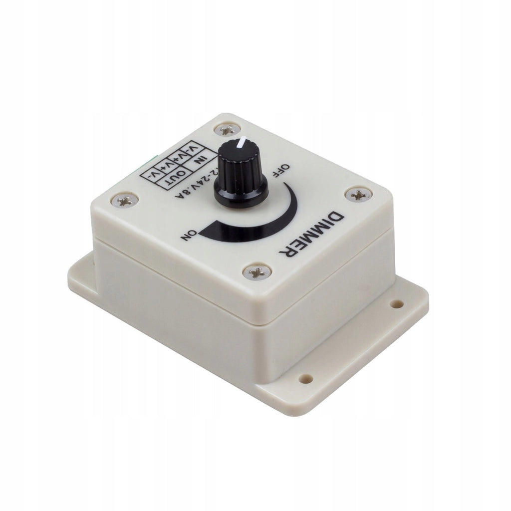 Dimmer Manuale LED 12V 8A 96W – Controllo Precisione Luminosità | Compatibile con Strisce LED 12V/24V