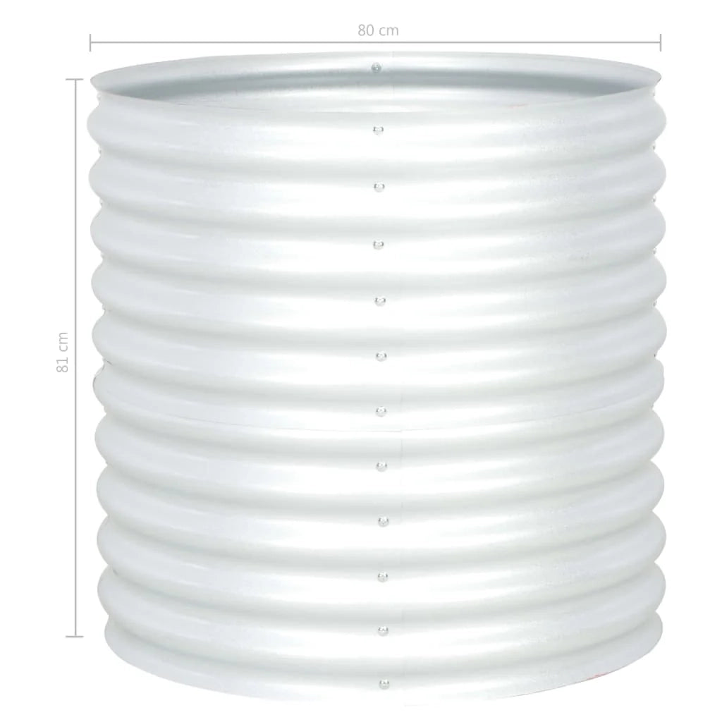 Fioriera rialzata per piante e fiori giardino 80 x 80 x 81 cm acciaio zincato argento 02_0001083