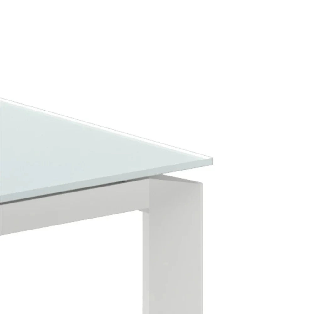 Tavolo da pranzo allungabile in vetro temperato bianco Function 120-170x80 cm fino a 8 posti | Duzzle