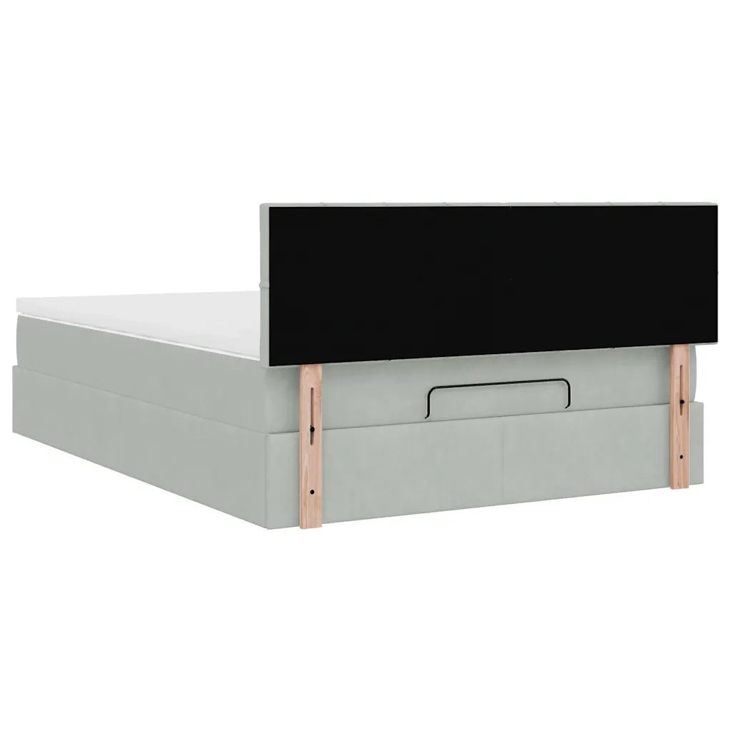 Struttura Letto Pouf con Materasso 140x200 cm in Velluto 3311777