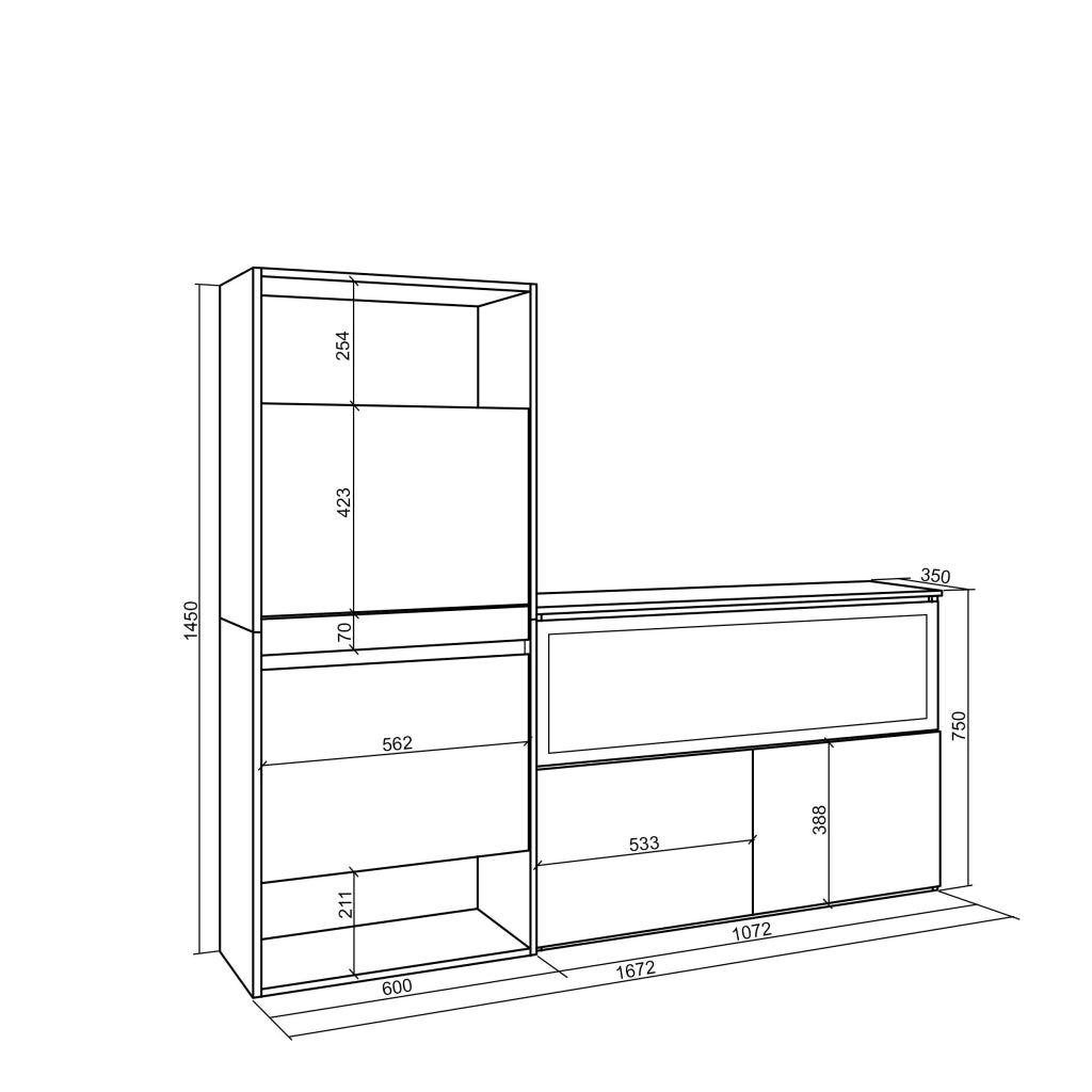 Scarpiera, 167x35x145cm, Camera da letto, Camino elettrico XXL, Bianco RF3552