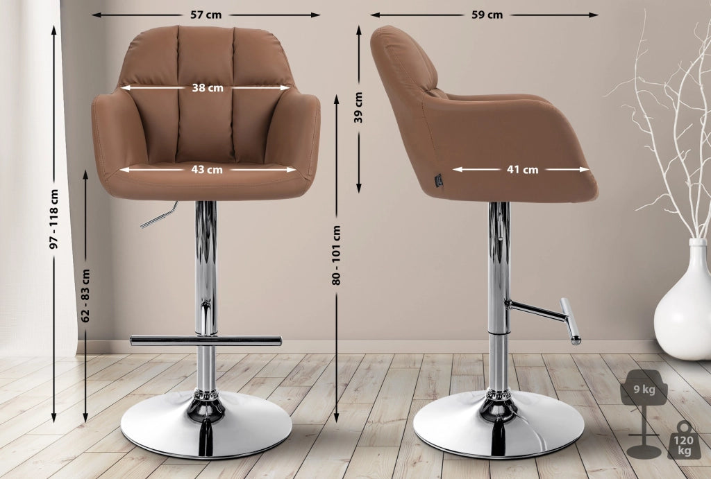 Barhocker Natoma Kunstleder chrom