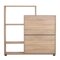 Scarpiera Portascarpe Design Moderno Elegante Salvaspazio 20 paia da Ingresso in Legno 101,5  x 25,5  x 98 cm