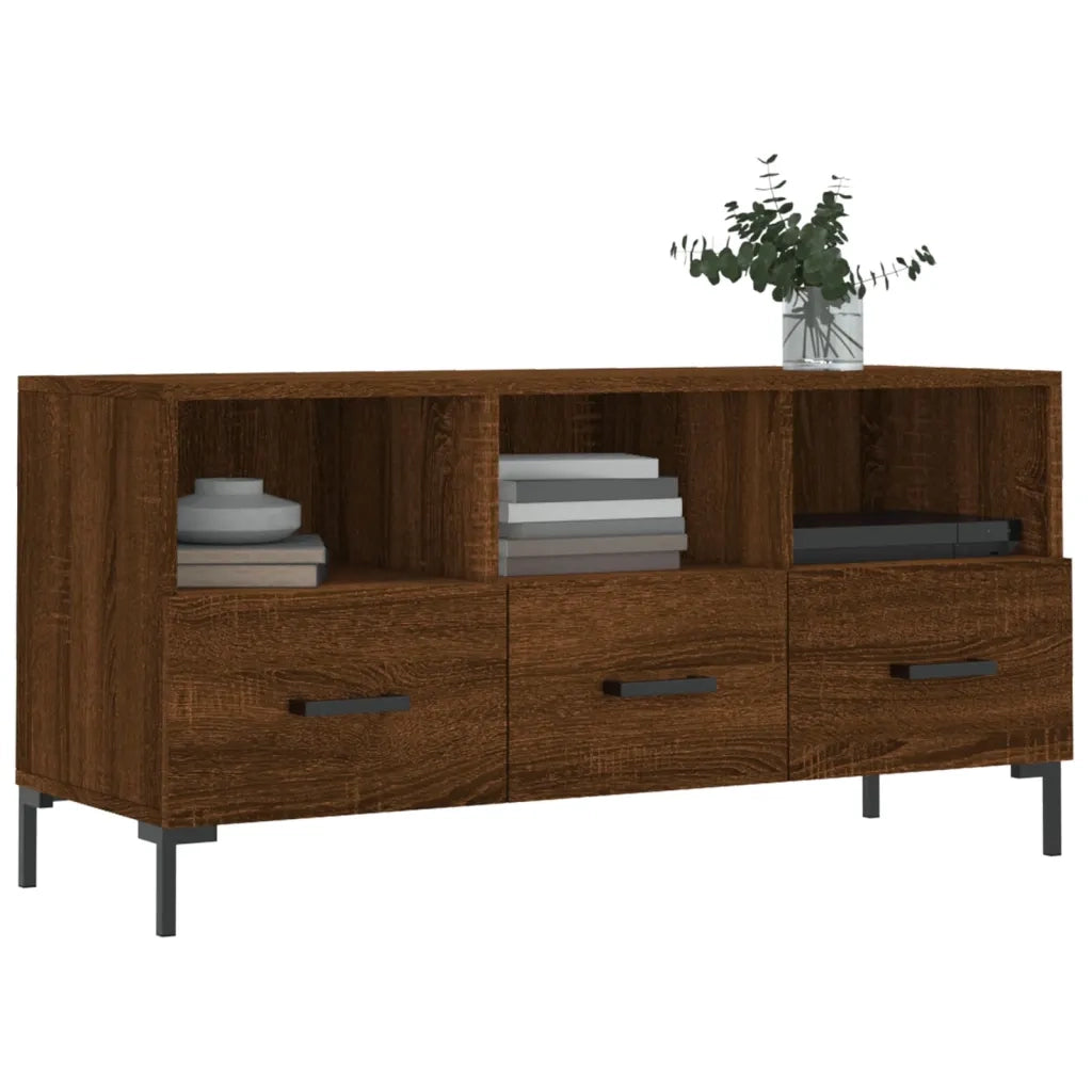 Mobile TV Rovere Marrone 102x36x50 cm in Legno Multistrato 829043