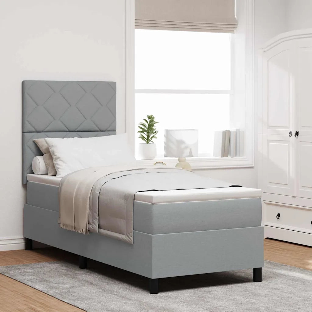 Letto a molle con materasso Grigio chiaro 80 x 200 cm Tessuto 3339420