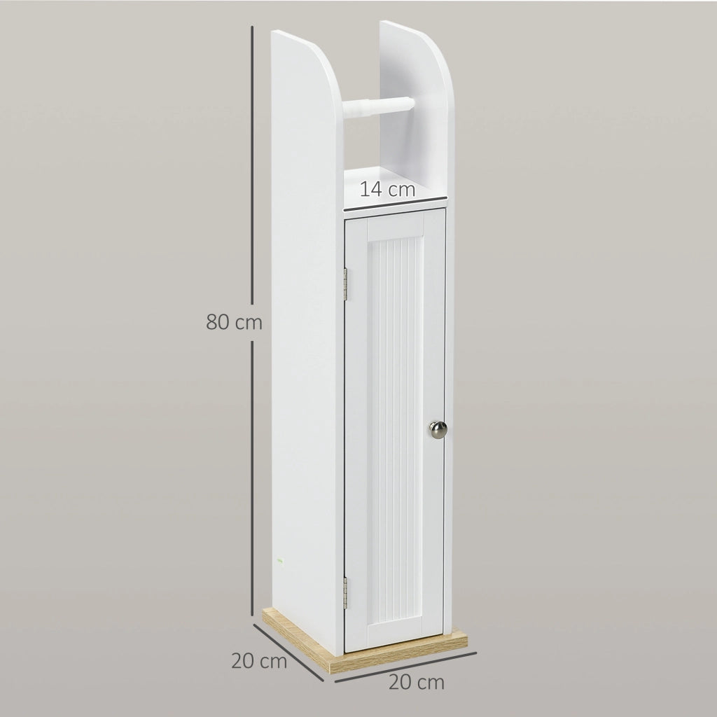Mobiletto bagno con ripiano regolabile e armadietto ¨C zephmum ¨C 20x20x80 cm bianco