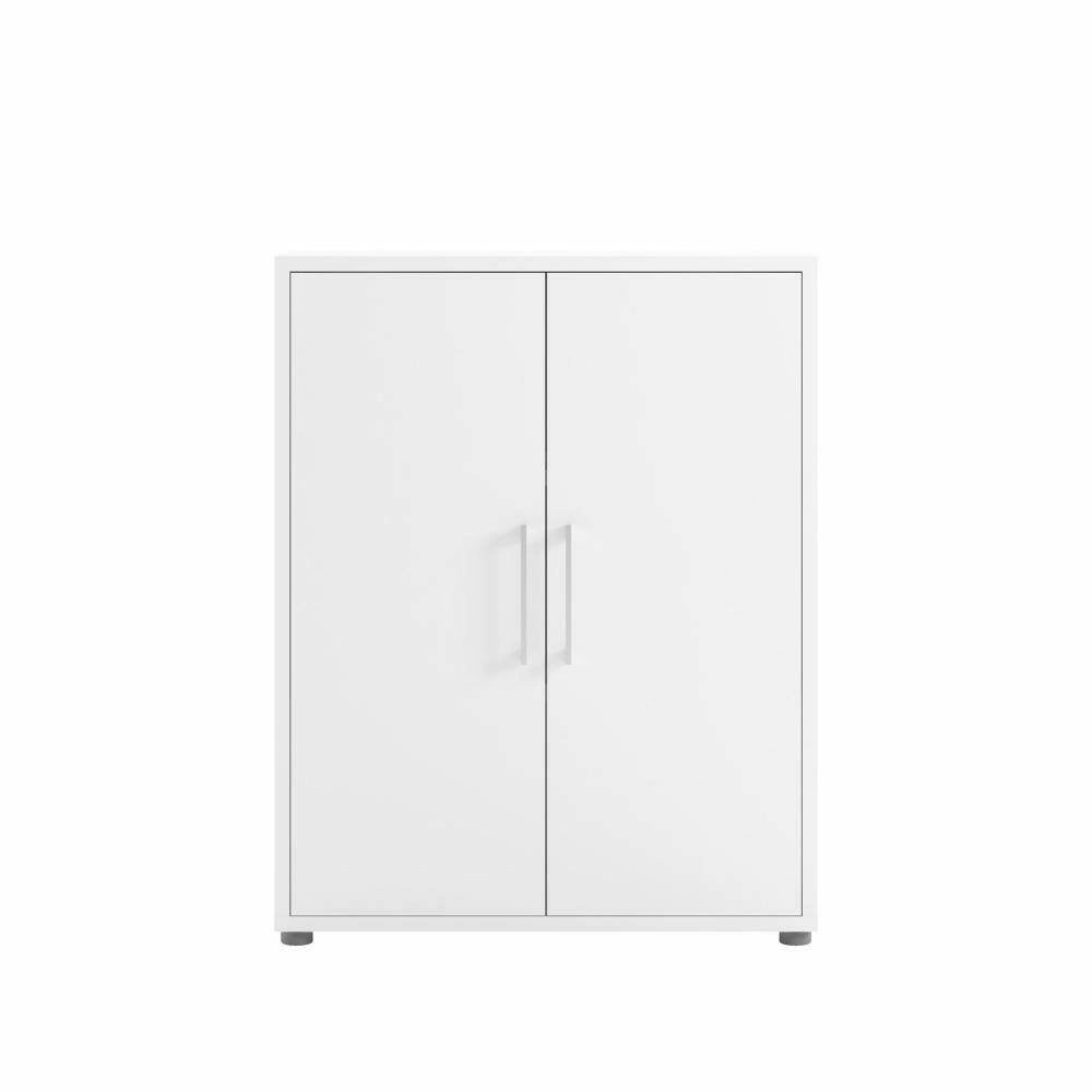 Credenza Warszawa, Buffet da soggiorno, Madia da salotto, Dispensa da cucina, 89x40 h113 cm, Bianco