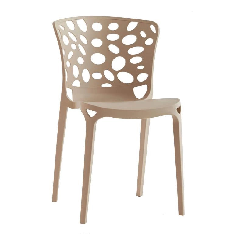 1 Pezzo Sedia da Giardino Arredo in PP Ade Tortora 50 x 55 x 83 cm