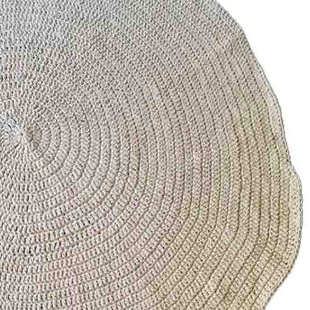 Tappeto rotondo intrecciato beige D150x1h cm