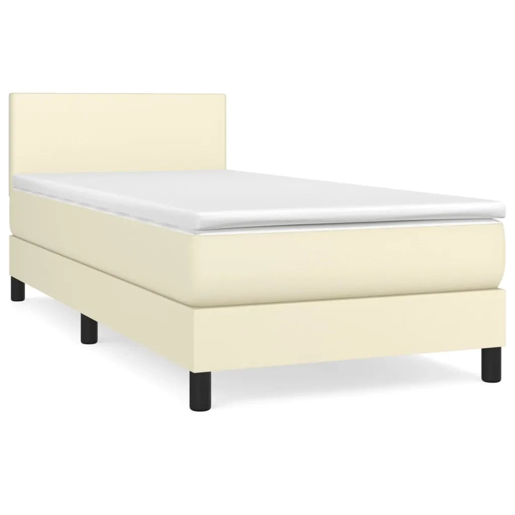 Giroletto a Molle con Materasso Crema 80x200 cm in Similpelle cod mxl 57442