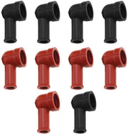 10 Pacchi di Terminali Isolanti in Gomma Resistenti ai Correnti in Nero e Rosso