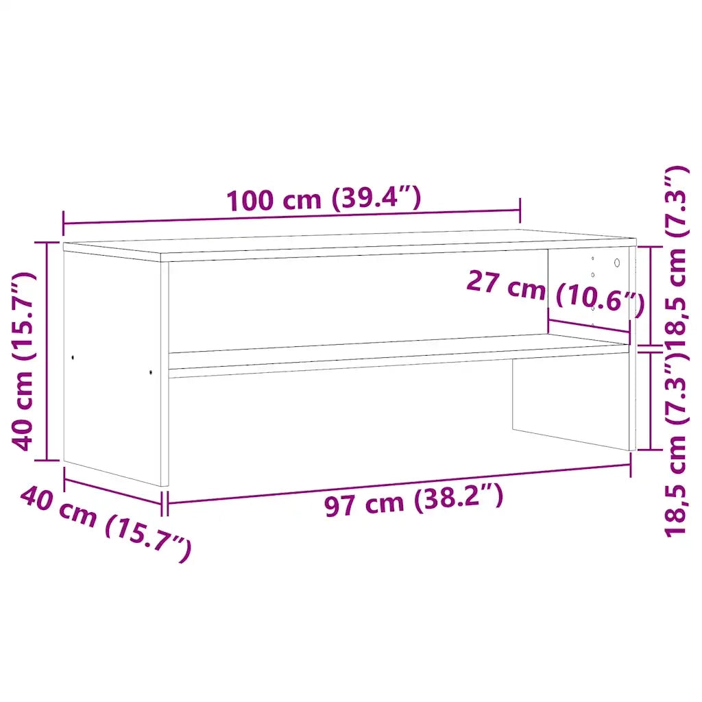 Mobile Porta TV Legno Vecchio 100x40x40 cm in Truciolato 855768
