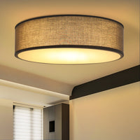 ZMH Lampada da soffitto moderna rotonda tessuto 38cm E27 per illuminazione interna