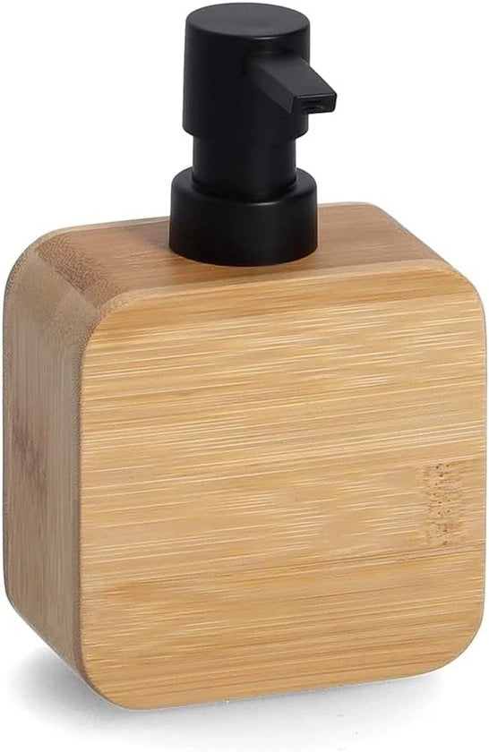 Dispensatore di Sapone in Bambù - Sostenibile e Stiloso - 1 pezzo - Naturale - 10 x 5,6 x 15,4 cm