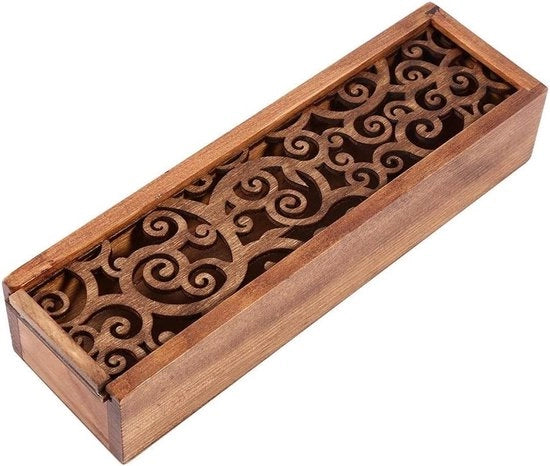 Cassa in Legno Vintage - Pennaiole in Legno - Cassa in Legno con Coperchio - Contenitore di Archiviazione - Cassa di Archiviazione in Legno - Materiale in Legno Sostenibile - Custodia per Pennarelli
