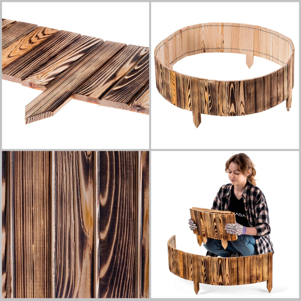 Recinzione da giardino in legno KADAX Palisade, infissa nel terreno, colore marrone, 20x116 cm.