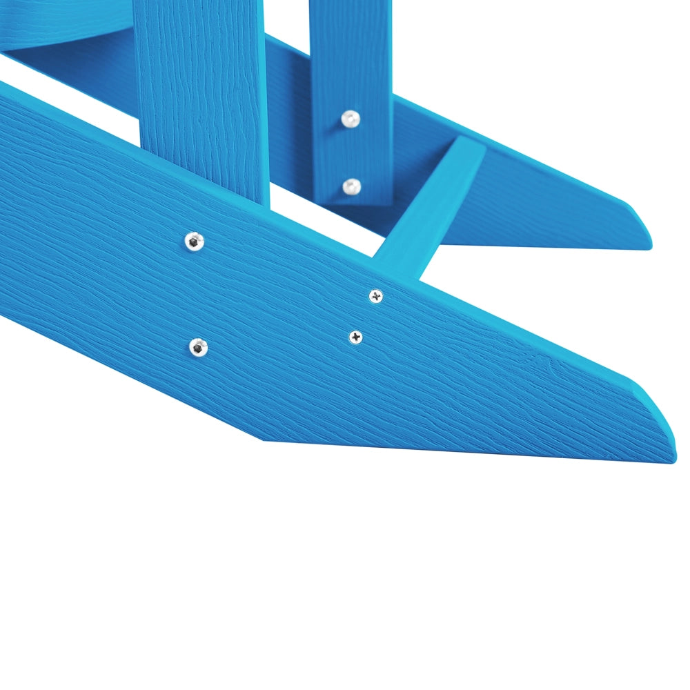 Sedia da giardino in plastica blu in legno resistente agli agenti atmosferici in stile moderno