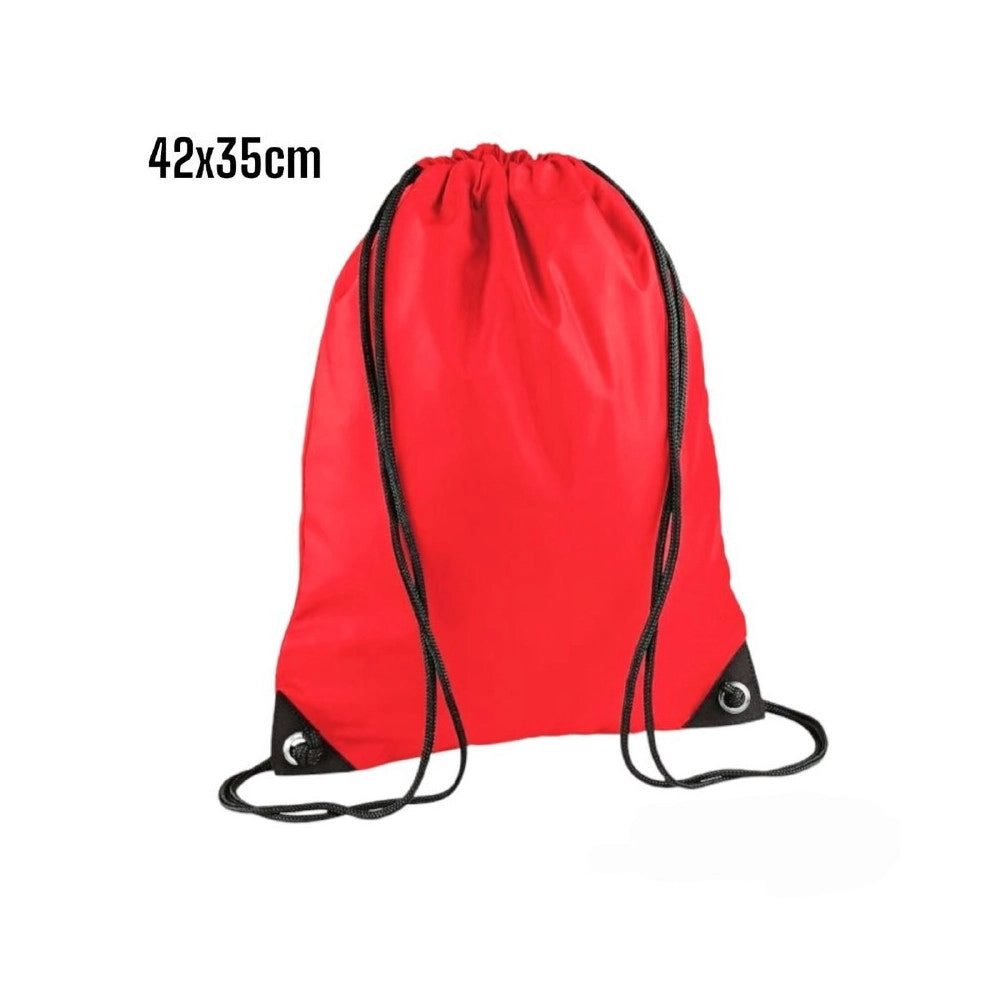 Trade Shop - Sacca Tinta Unita Zaino Con Corde Zainetto Scuola Sport Viaggi Sacca Sport - Rosso