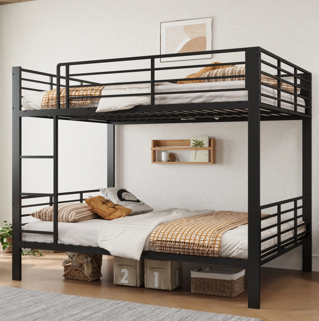 Letto a castello 205.0x145.0x170.0 cm silenzioso; portata 400 kg in metallo nero