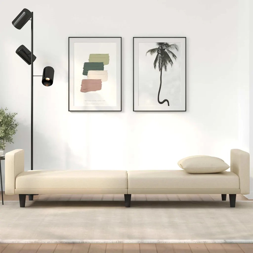 Divano letto | Sof¨¤ letto | Letto singolo con Cuscini Crema in Tessuto