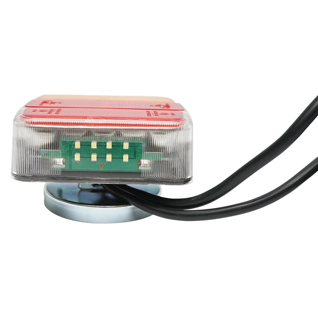 Set di luci LED magnetiche per rimorchio, spina a 7 poli, cavo da 2,5 m tra le luci posteriori, cavo spina da 7,5 m 12 V Breckner Germany